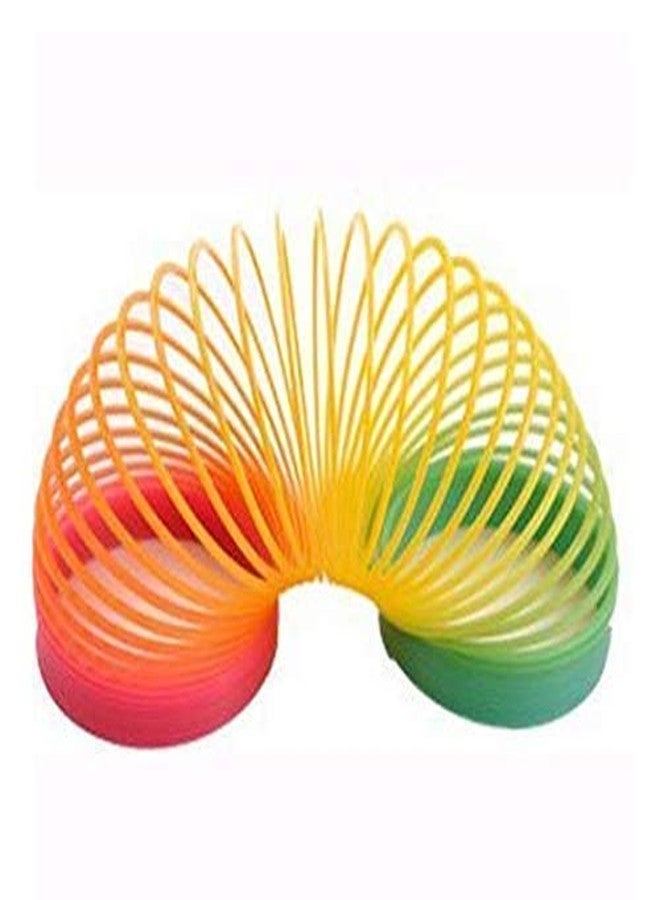 Shivsoft Kid Magic Spring Rainbow Bouncy Expandable Slinky Magic Toys Return Gift, Party Favours (Multi Coloured, Packof10)